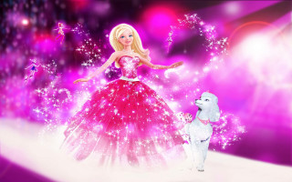 Barbie poodle pink dress stars 2 - a pink dress free wallpaper