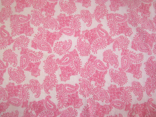 Pink white paisley print fabric - a silk screen free wallpaper
