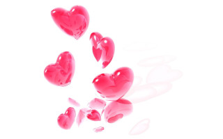 Hearts floating white background petals - destructive free wallpaper