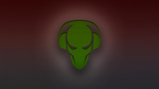 Green alien head red black - andries stock free wallpaper