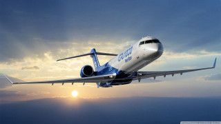 Jetliner cloudy sky sun distance - free airplane wallpaper