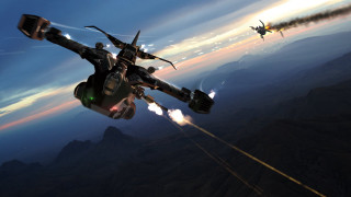 Fighter jet flying rocket aircraft - game art free wallpaper