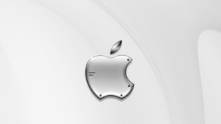 Apple logo white background silver - letterism free wallpaper