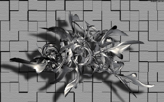 Metal object brick wall shadow - a shadow free wallpaper
