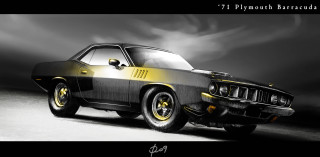 Car yellow stripe black white - ed roth free wallpaper