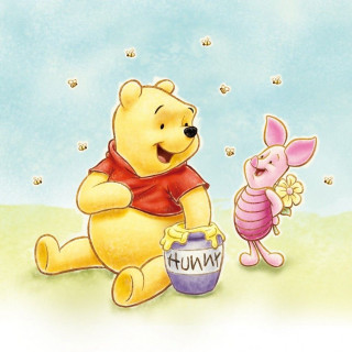 Pooh piglet honey bug flower - storybook illustration free wallpaper