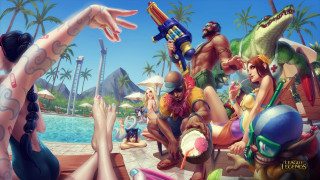 Group pool gun woman bikini - the other side free wallpaper