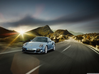 Blue sports car mountains sunset 3 - anthony s waters free wallpaper