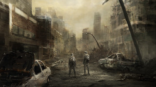 Couple people dirty city street - craig mullins free wallpaper