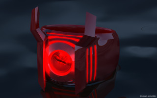Red clock table black background - ray free wallpaper