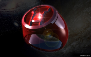 Red astronaut holography planet night - redshift free wallpaper