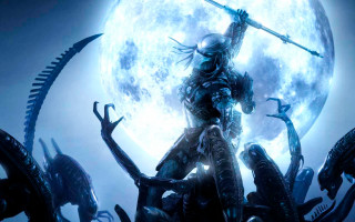 Woman sword aliens moon planet - biopunk free wallpaper