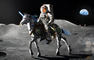 Man horse moon lightsaber mouth - a light saber free wallpaper