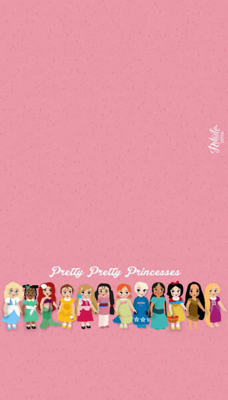 Pretty princesses pink background multiple - free happy birthday wallpaper