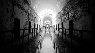 Tunnel person walking dark light - side in the dark free wallpaper