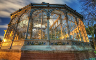 Large glass building clock sky - gothic free wallpaper for desktop