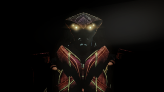Man red black glowing eyes - free light wallpaper