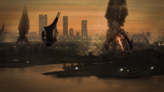 City skyline tall buildings dragon - afrofuturism free wallpaper