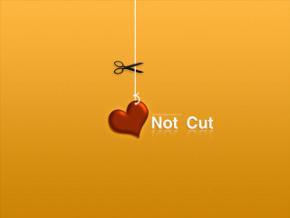 Scissors hanging heart not cut - a string free wallpaper