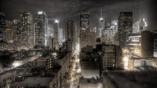 City skyline night tall buildings 25 - ashcan school free wallpaper