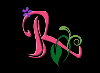 Pink letter flower green leaf - a green leaf free wallpaper