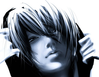 Black white photo person hairdo 2 - anime art free wallpaper