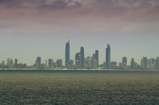 City skyline water cloudy sky - cloudy free wallpaper