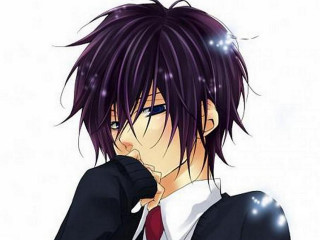 Man purple hair black shirt - a white background free wallpaper