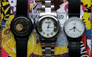 Three watches colorful background posters - product photo free wallpaper