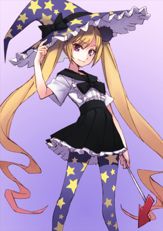 Girl dress hat stars wand - a girl in a dress and hat free wallpaper