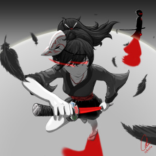 Woman knife black cat red - a knife free wallpaper