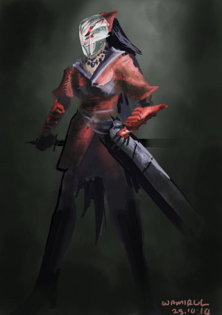 Person sword helmet mask drawing - their face free wallpaper