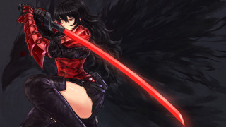 Woman sword wings back heroic - a sword free wallpaper for desktop