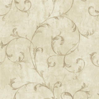 Beige floral wallpaper bamboo moon - brown free wallpaper