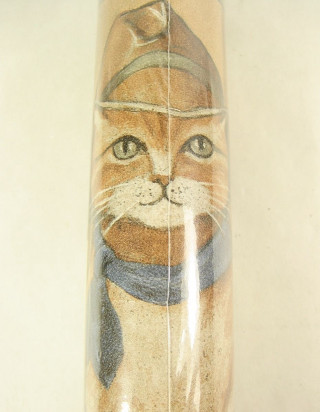 Cat glass tube blue ribbon - detail free wallpaper