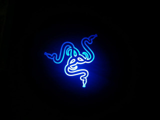 Neon sign building dark snake - computer art free wallpaper