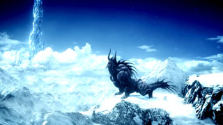 Giant monster mountain sky background - bedwyr williams free wallpaper
