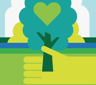 Hand holding tree heart environmental - environmental art free wallpaper