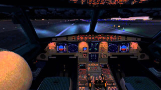 Cockpit inside plane night view - ambient lighting free wallpaper