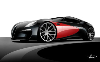 Black red car white background - matte drawing free wallpaper