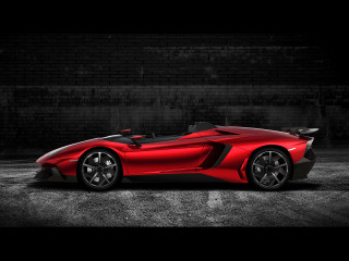 Red sports car parking lot 4 - a brick wall free wallpaper for desktop