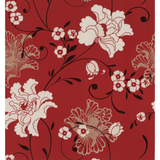 Red floral kimono sunrise cherry - floral free wallpaper