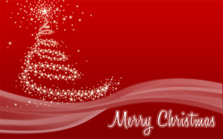 Red christmas tree star moon - white star free wallpaper