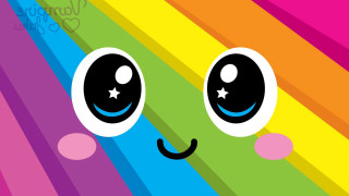 Rainbow colored face stars stripe - a face free wallpaper