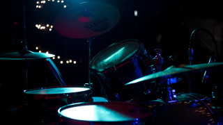 Drum set dark room floor - ashcan school free wallpaper