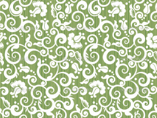 Floral swirls leaves striped royalty - earnst haeckel free wallpaper