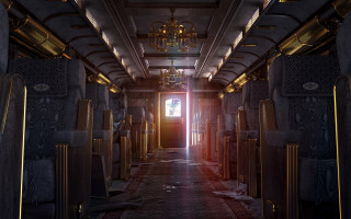 Hallway chandelier ceiling door leading - a hallway free wallpaper