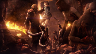 Zombies city woman standing man - a group of zombies free wallpaper
