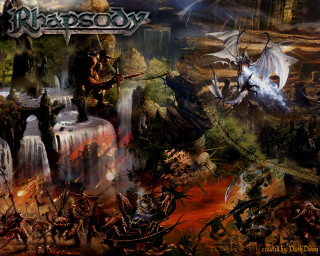 Dragon demon forest waterfall fire - daryush shokof free wallpaper