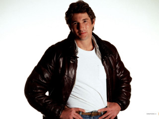 Man leather jacket jeans pose - his hands in his pockets free wallpaper